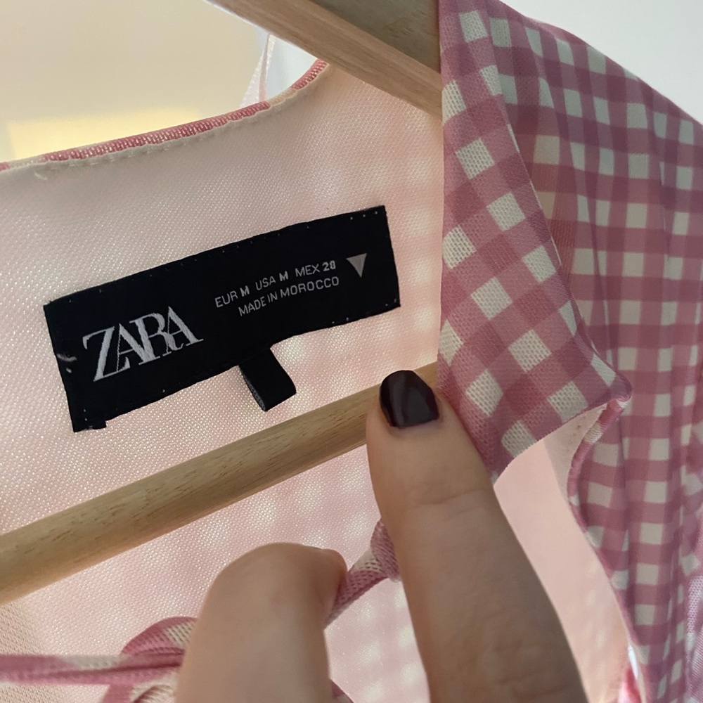 Zara Pink Checkered Dress - Picture 2 of 2